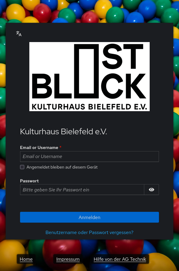 Login-Bildschirm
