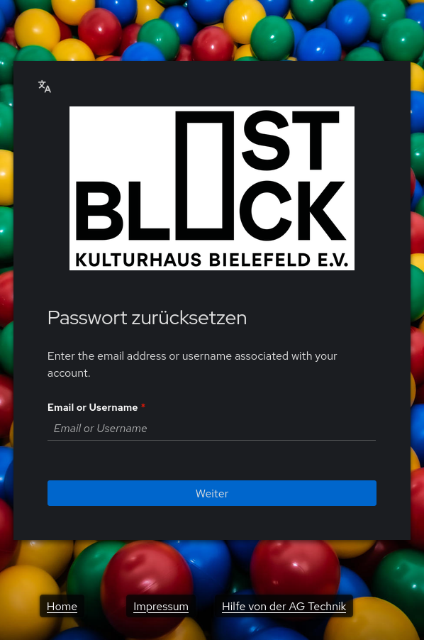Login-Bildschirm